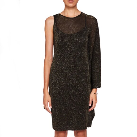 NWT Ted Baker Monyca One Shoulder Sheer Overlay Dress Size 4